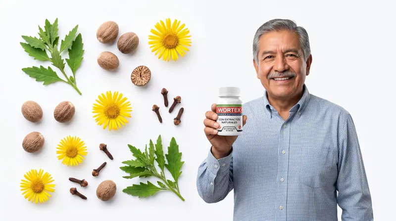 Wortex suplemento alimenticio natural contra parásitos, presentación de 20 cápsulas